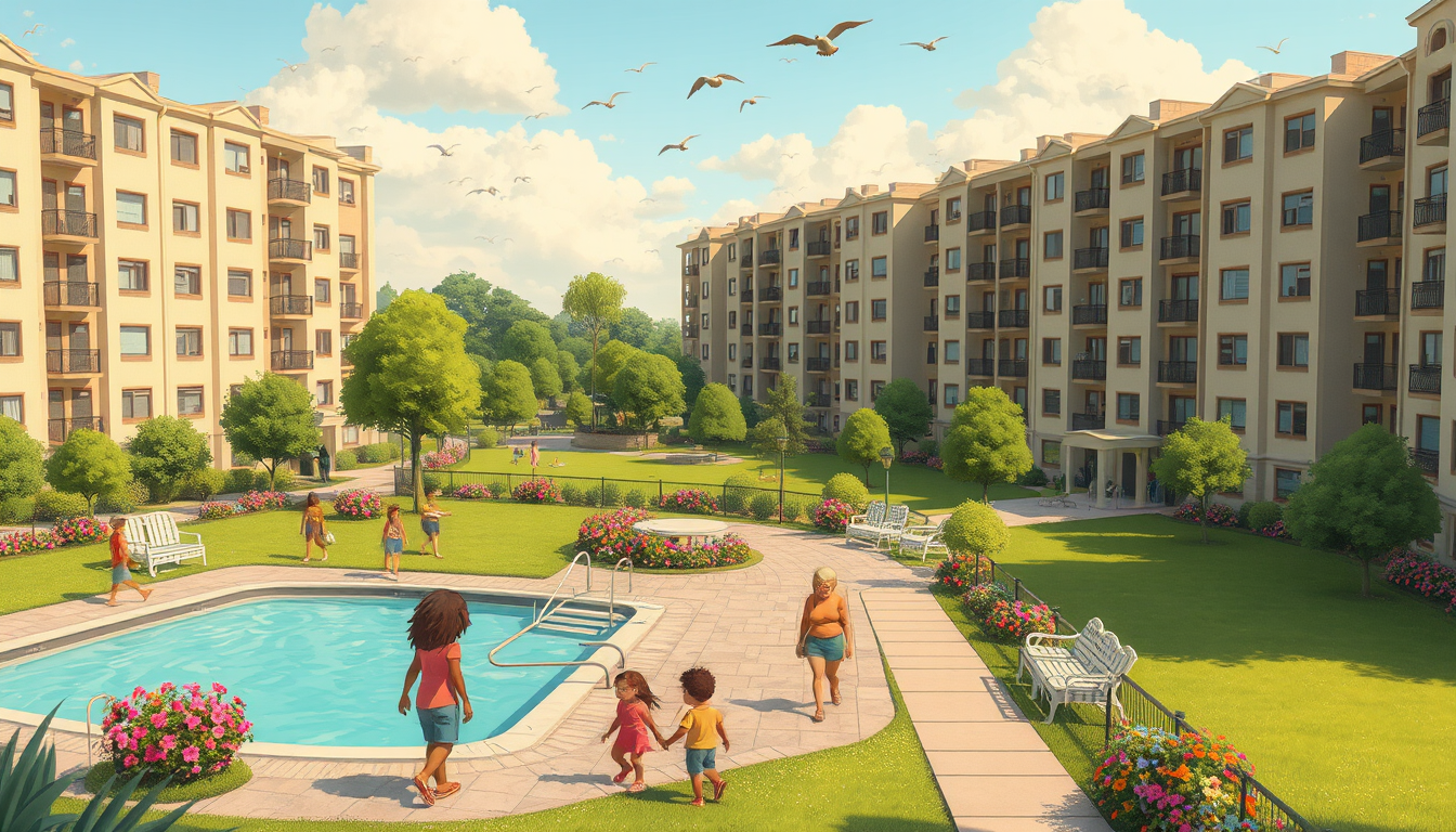 Poorly maintained gated community -2